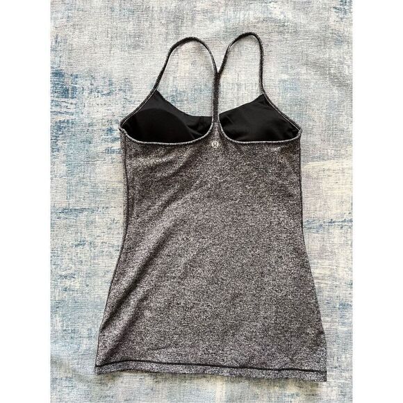 Lululemon Heathered Black Power Pose Athletic Tank Top Size 6 - Picture 7 of 7